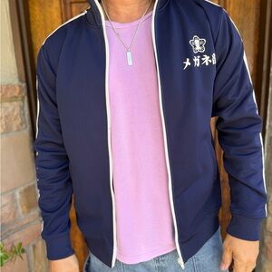 Navy Blue Men's Japanese tracksuit top
